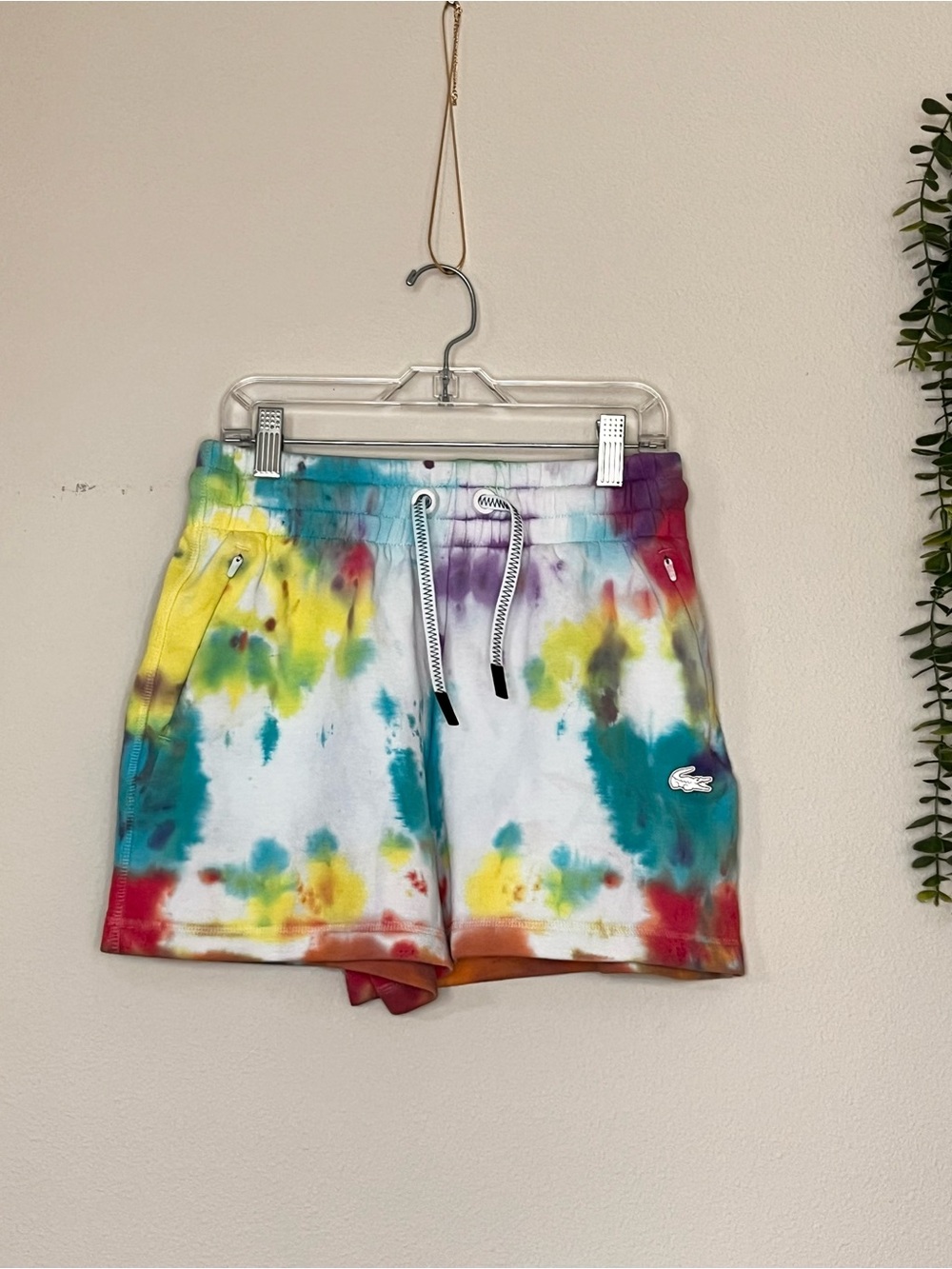 Lacoste Multicolor Tie-Dye Cotton Drawstring Jersey Short